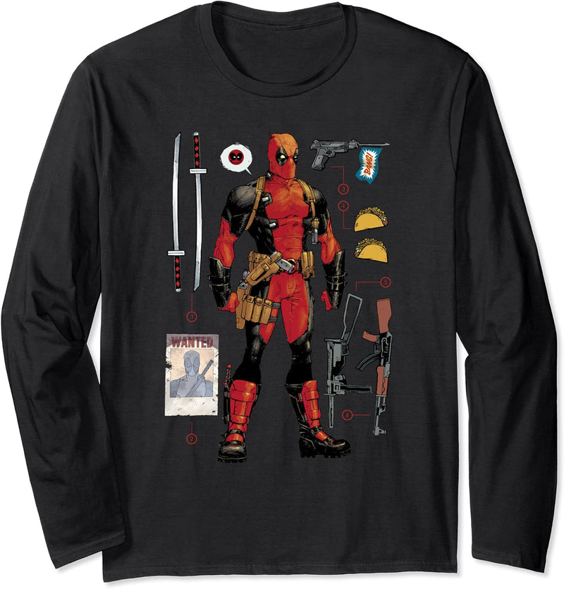 Marvel Deadpool Accessories Langarmshirt