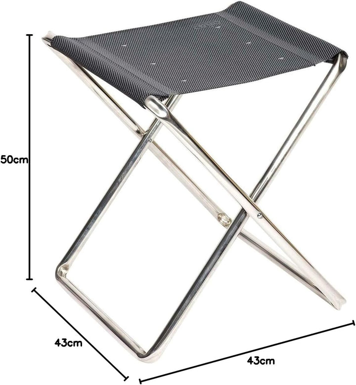Crespo Mini Falthocker AL302 Camping Klapphocker Angel Hocker Sitz Fussablage Alu Dark Grey (40), Da