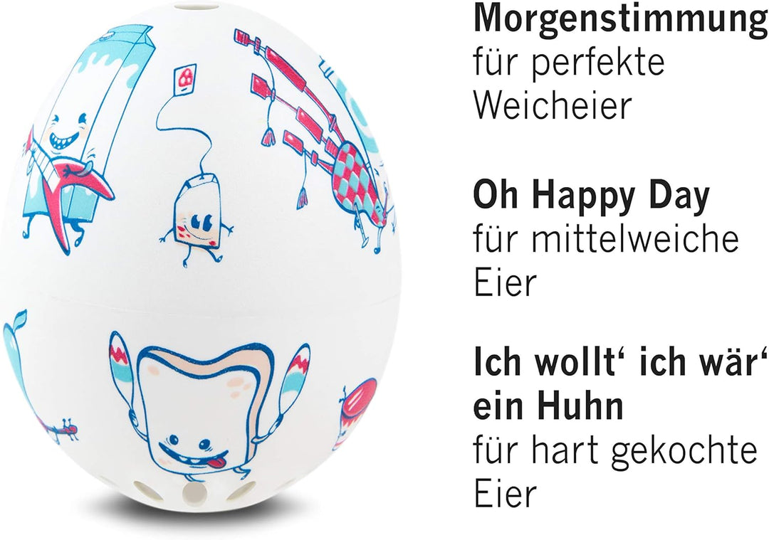 Frühstücks PiepEi - Singende Eieruhr zum Mitkochen - Eierkocher für 3 Härtegrade - Piep Ei mit 3 Mel