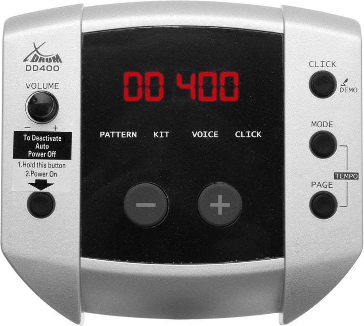 XDrum DD-400 E-Drum Set (Komplettes Schlagzeug, 4 Drum Pads, 3 Cymbal Pads, Sound Modul mit 180 Soun