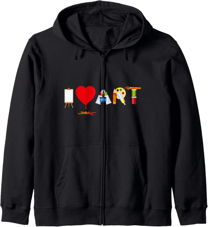 I Love Heart The Art For Kids Bunte kleine Künstler Kunst Kapuzenjacke