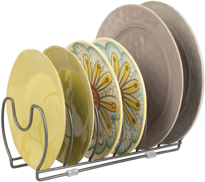 mDesign Geschirrablage für Kochtöpfe, Deckel und Pfannen – kompakter Topfdeckelhalter für den Küchen