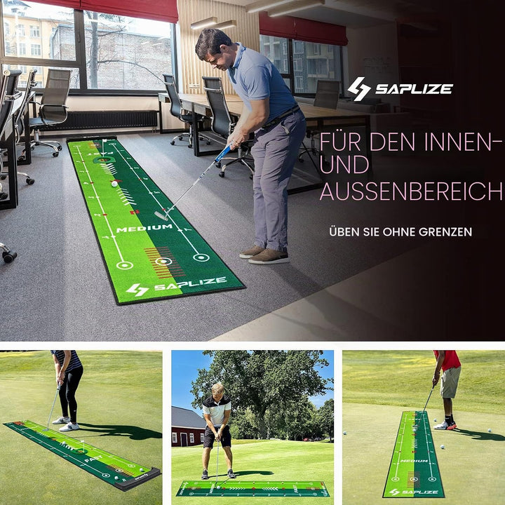 SAPLIZE Golf Putting Matte, Optionen von Bundle A (Trajectory Tracing, mit Mehreren Trainingsmodi) o