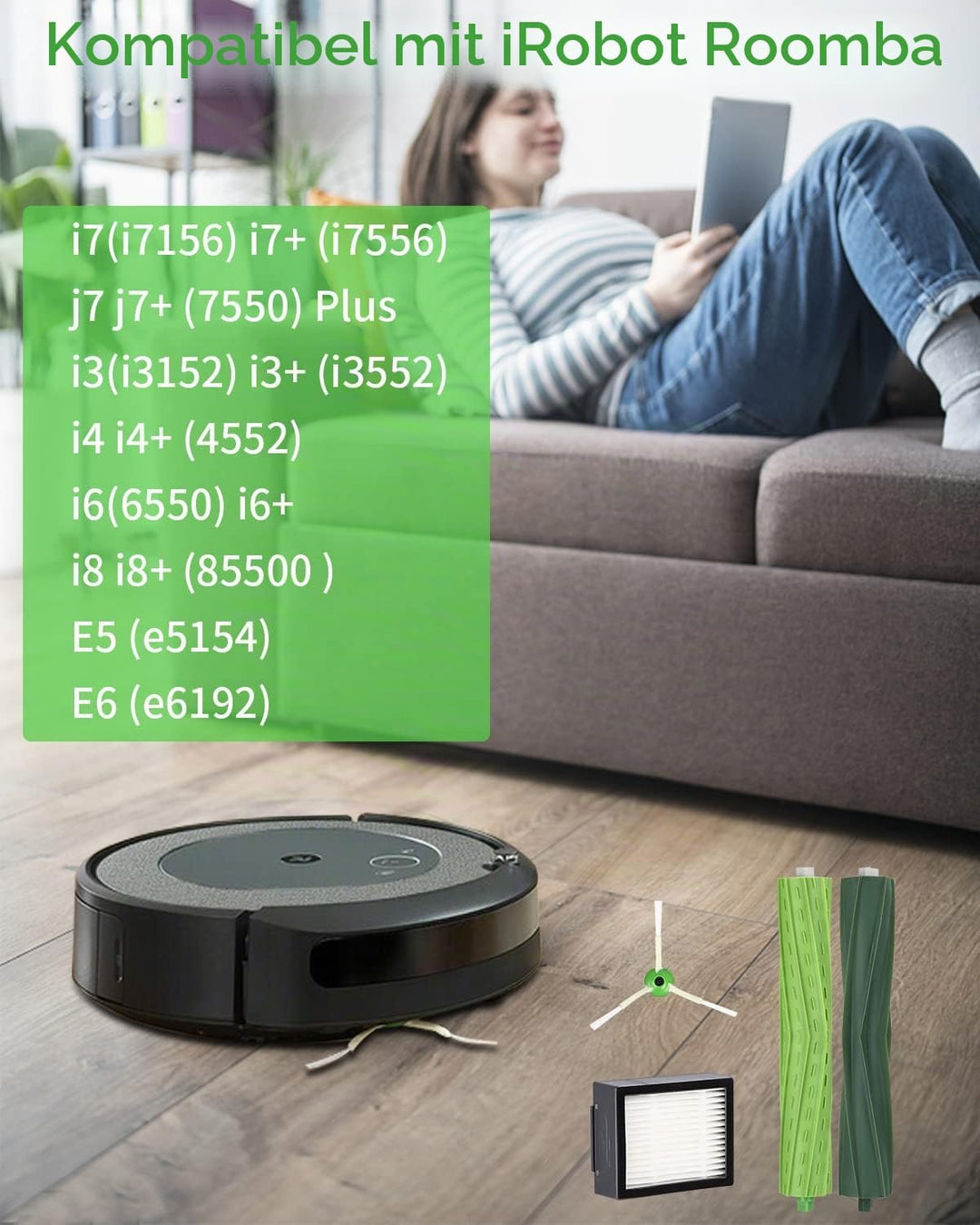 Jissta Bürsten Ersatzteile für iRobot Roomba E & I Serie E5 E6 i7 i7+ i3 i3+ i4 i4+ i6 i6+ j7 j7+ i8