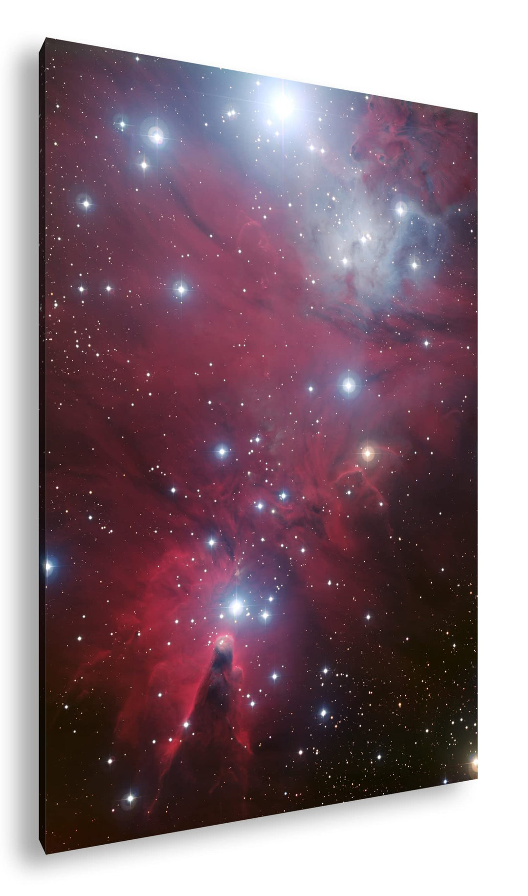 deyoli hell leuchtende Sterne Format: 80x60 als Leinwand, Motiv fertig gerahmt auf Echtholzrahmen, H