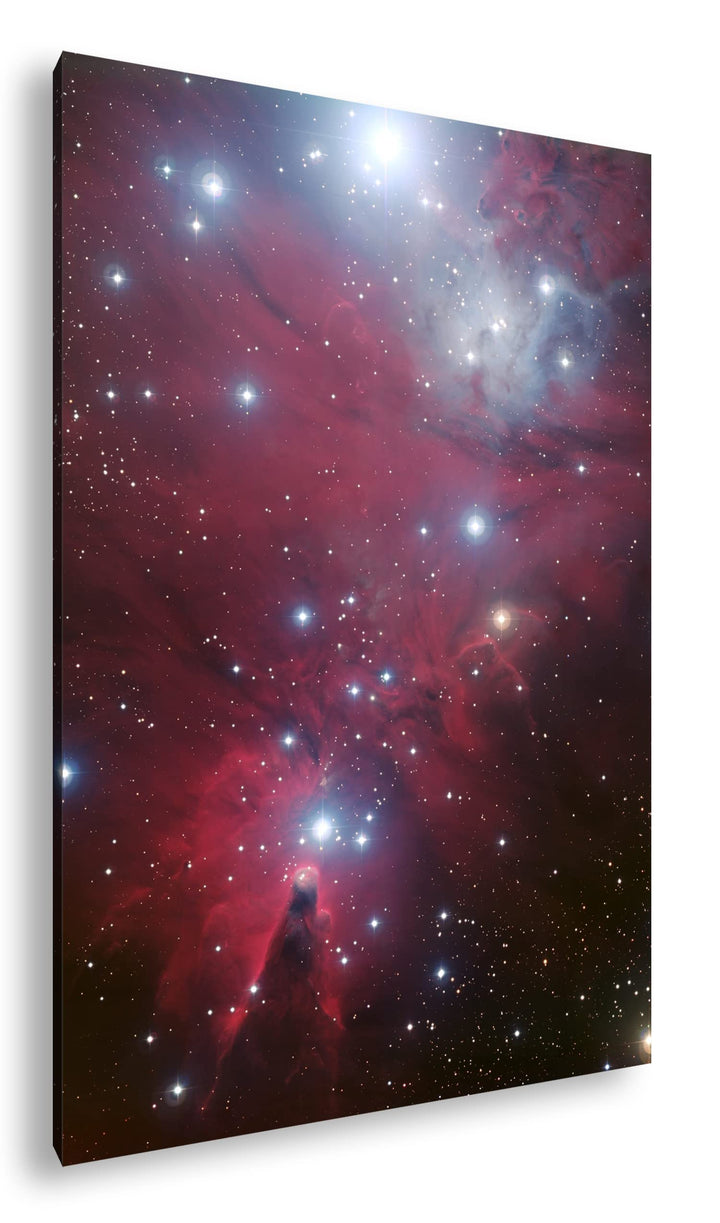 deyoli hell leuchtende Sterne Format: 80x60 als Leinwand, Motiv fertig gerahmt auf Echtholzrahmen, H