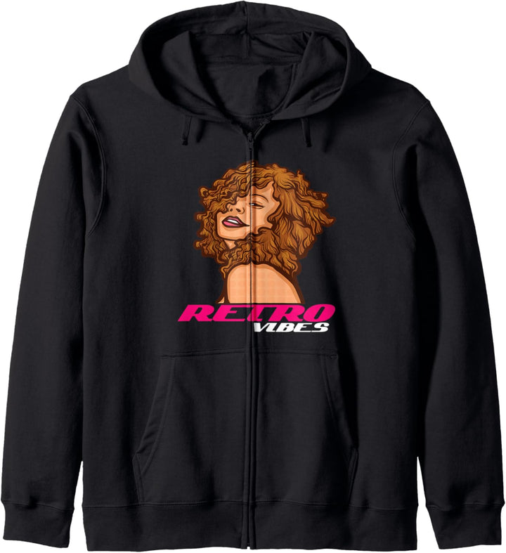 Damen Retro Afroamerikanisch Schwarz Frau Afro Kapuzenjacke