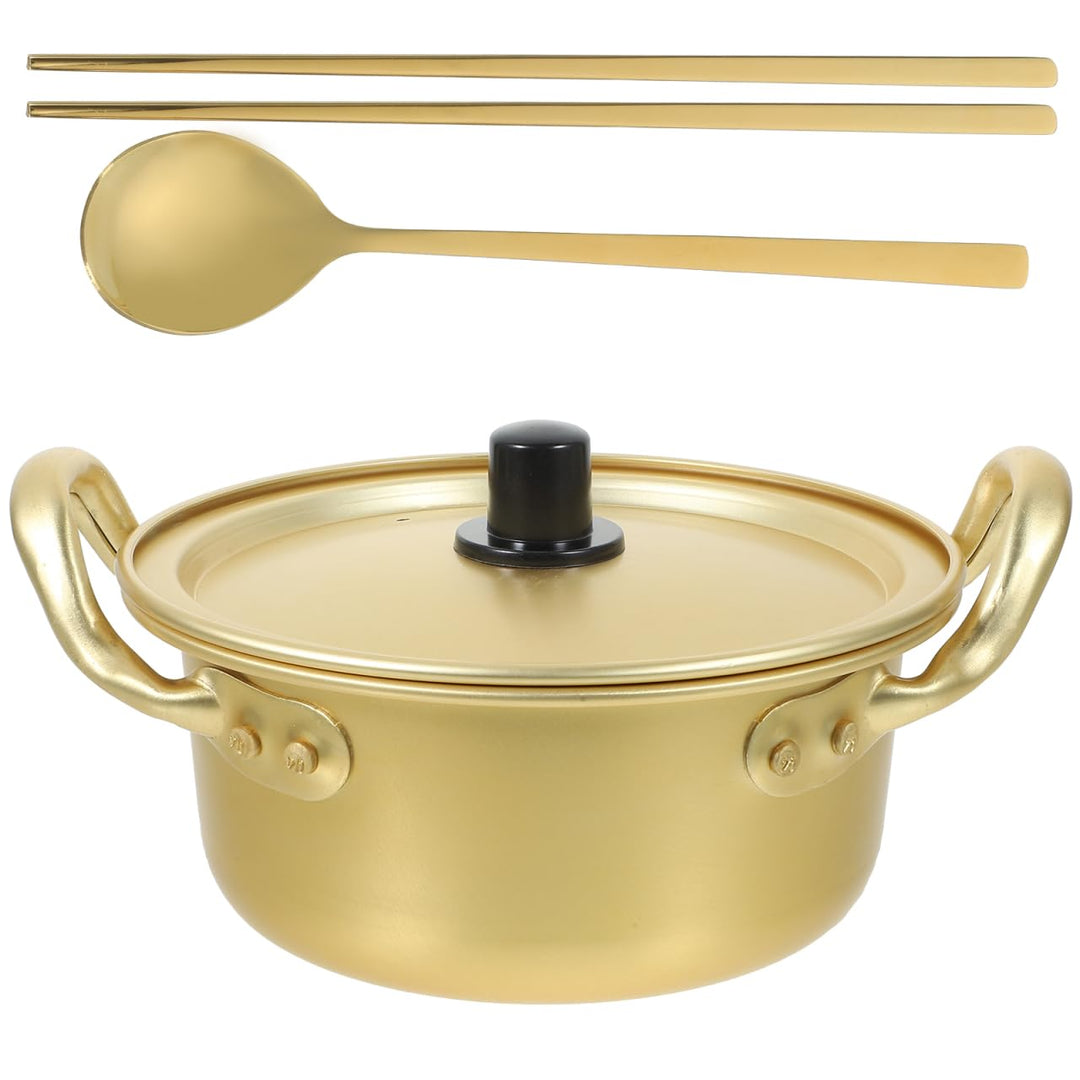 ABOOFAN Aluminium Ramen Topf 8.07In Mit Doppelgriff Und Löffel – Leichter Instant-Nudeltopf Für Camp