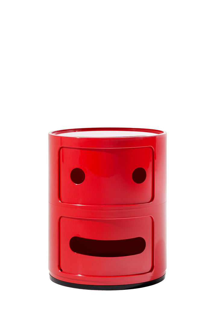 Kartell Componibili Container neutral, Kunststoff, Rot, 32 x 32 x 40 cm 2-fächer Smile Rot Neutral,