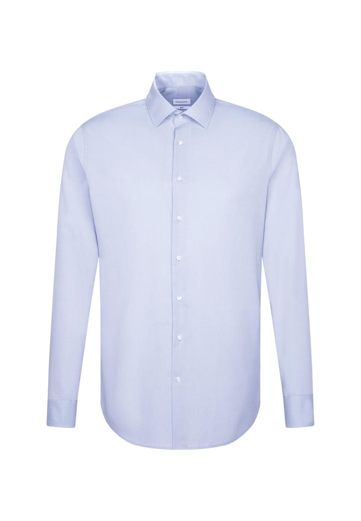 Seidensticker Herren Slim Bügelfrei Business Kent Extra Langer Arm Shirt 37 Hellblau, 37 Hellblau