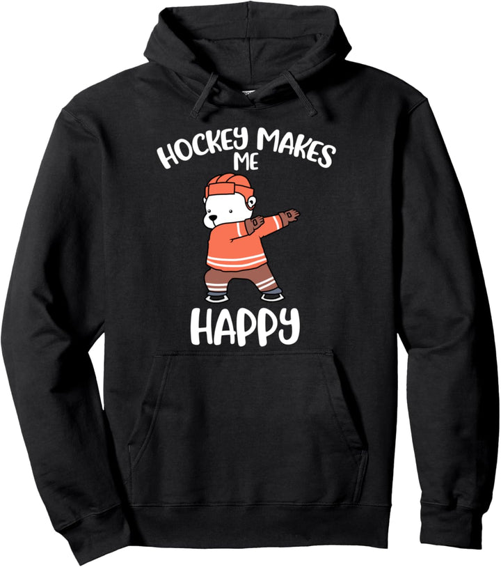 Hockey Makes Me Happy Eishockey Pullover Hoodie