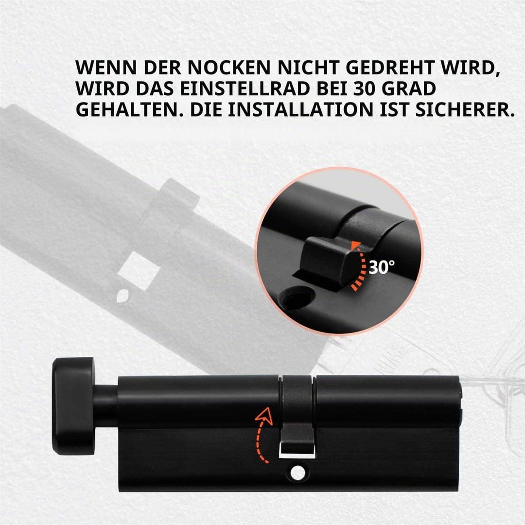 Bwintech 1 Stück 45/50Tmm Euro Messingzylinder, 95mm Knauf/Schlüssel zylinderschloss mit 5 horizonta