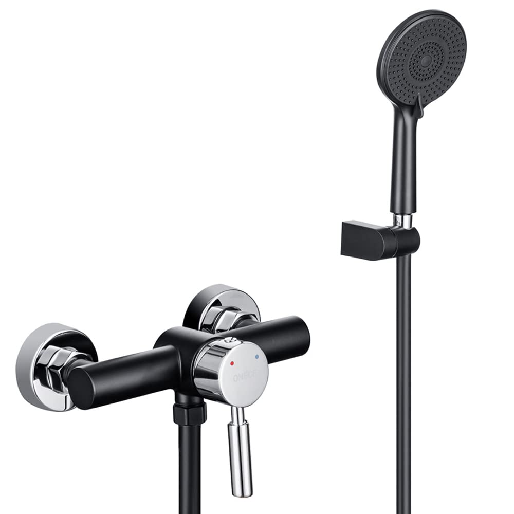 ONECE Duscharmatur Temperaturregelung Duschset Brausegarnitur mit 3 Strahlarten Handbrause, Wandhalt