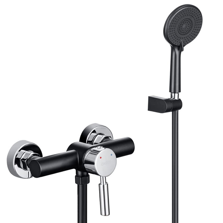 ONECE Duscharmatur Temperaturregelung Duschset Brausegarnitur mit 3 Strahlarten Handbrause, Wandhalt