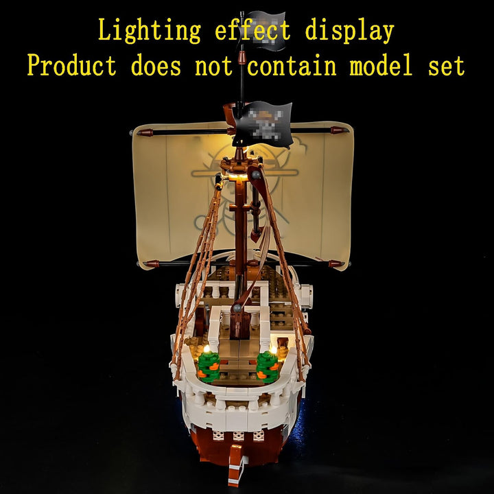 GEAMENT LED Licht-Set Kompatibel mit Lego ONE Piece Das Piratenschiff Flying Lamb 75639 (The Going M