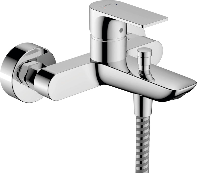 hansgrohe Wannenarmatur Rebris E, Aufputz Badarmatur für 2 Funktionen, Chrom Chrom Wanne, Chrom Wann