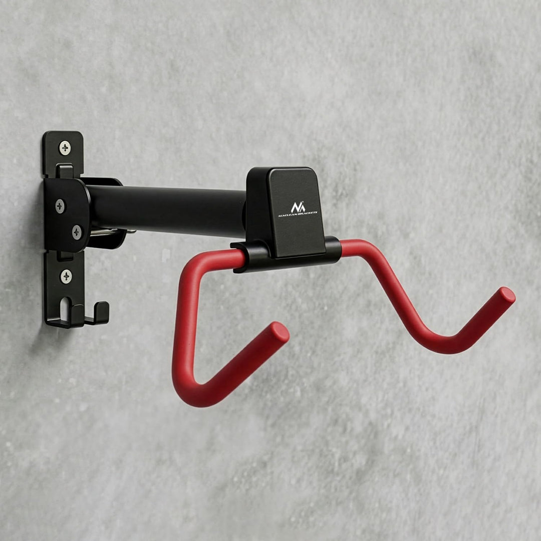 Maclean Wand-Fahrradhalter | aus Stahl, verstellbar | Tragkraft bis zu 30 kg (4 Stück) | Verstellbar