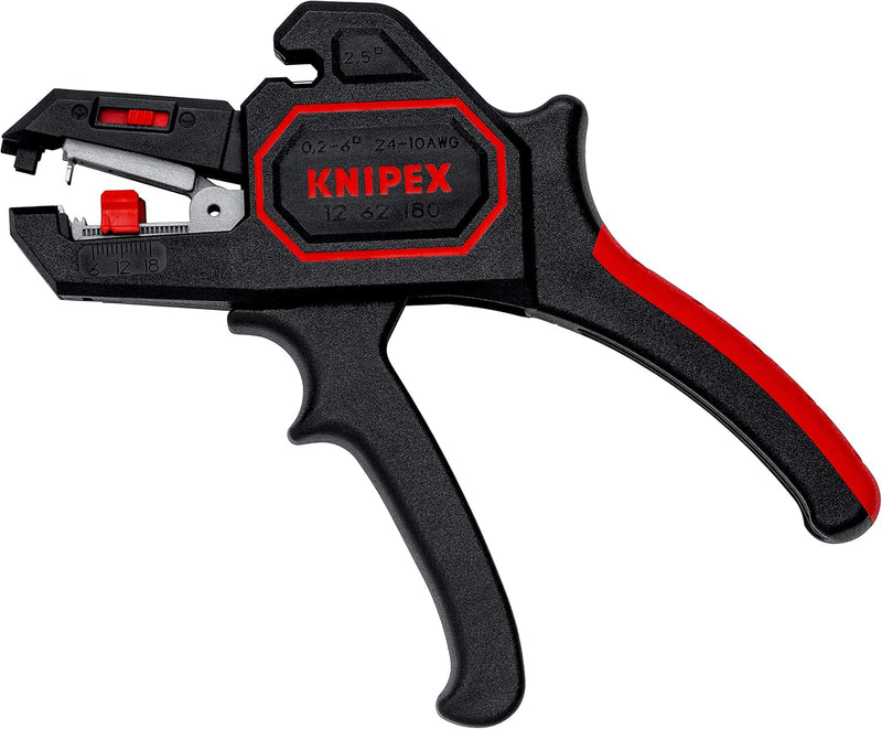 KNIPEX Werkzeugkoffer "Basic" leer 00 21 05 LE & 12 62 180 Automatische Abisolierzange 180 mm, Schwa