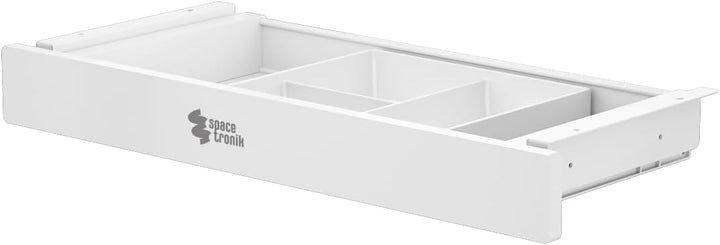 Spacetronik Schublade Unter Schreibtisch Weiss, Unterbauschublade mit 5 Fächern, stabile Untertisch