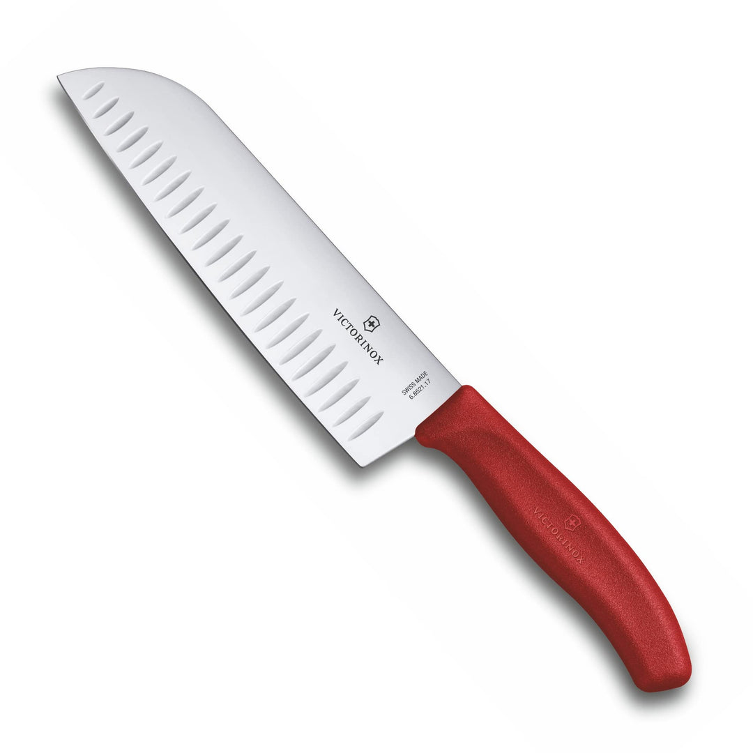 Victorinox, Swiss Classic, Profi Santokumesser, Extra Scharfe Klinge, Kullenschliff, 17 cm, Robuster