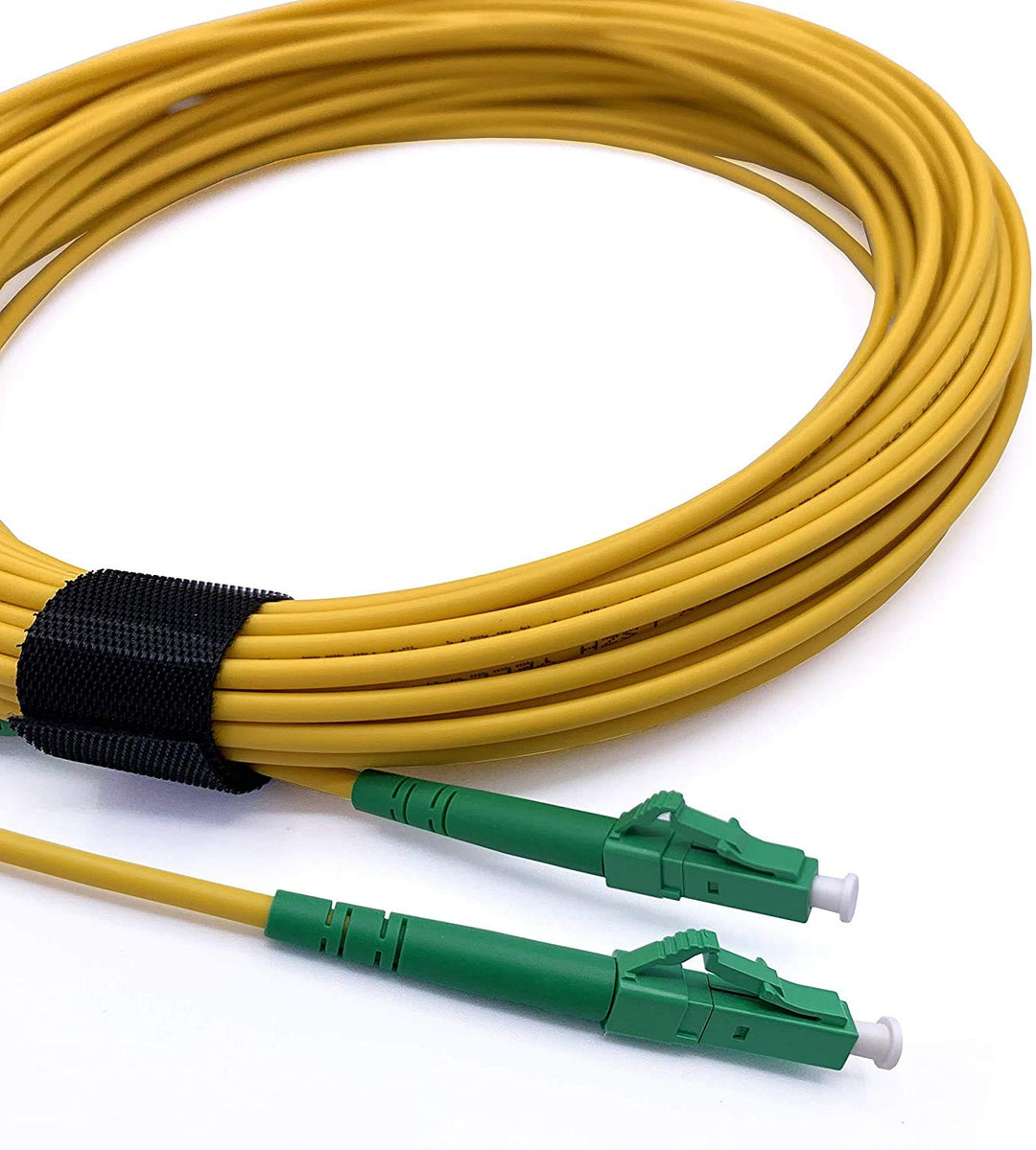 Elfcam® - 50m Glasfaserkabel LC/APC auf LC/APC Simplex Singlemode 9/125µm LSZH, FTTH LWL Patchkabel