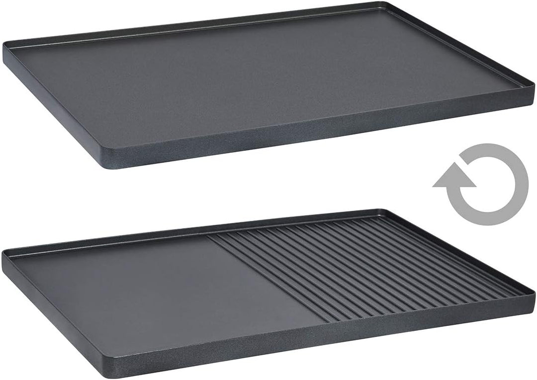 Cloer 6446 Raclettegrill mit Aluminium Druckguss Platte - beidseitig verwendbar, 1200 W, 8 antihaftb