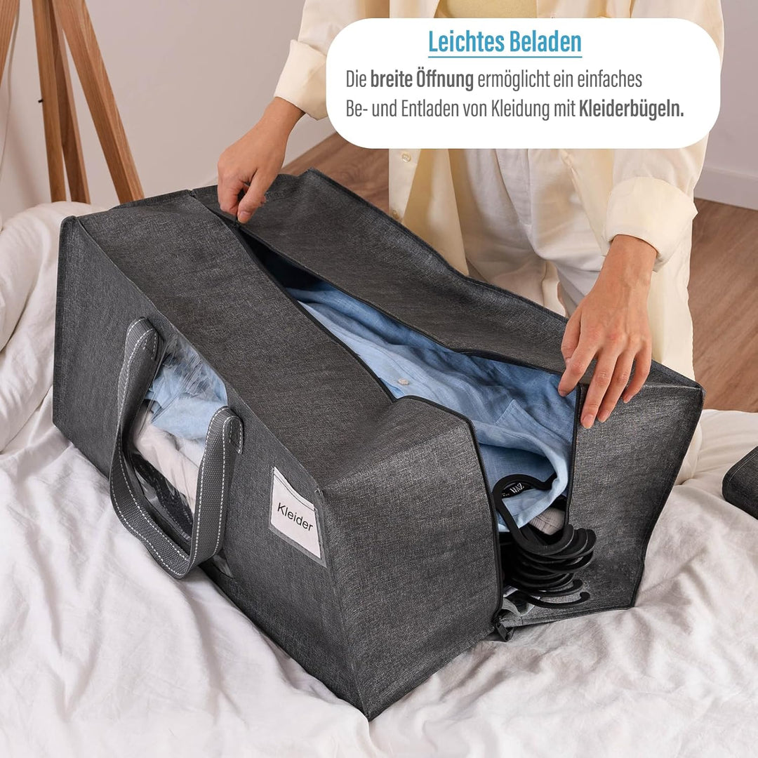 VENO 87 Liter extra grosse Umzugstaschen mit starke Griffe und Reissverschlüsse Faltbare Aufbewahrun