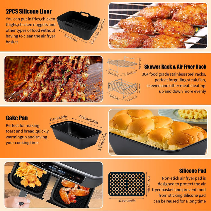 Ninja Heissluftfritteuse Zubehör, Airfryer Zubehör für Ninja Foodi Max Dual Zone Heissluftfritteuse