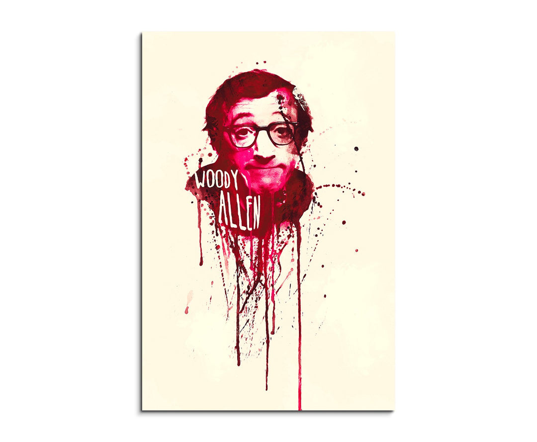 Paul Sinus Art Woody Allen 90x 60cm Keilrahmenbild Kunstbild Aquarell Art Wandbild auf Leinwand fert