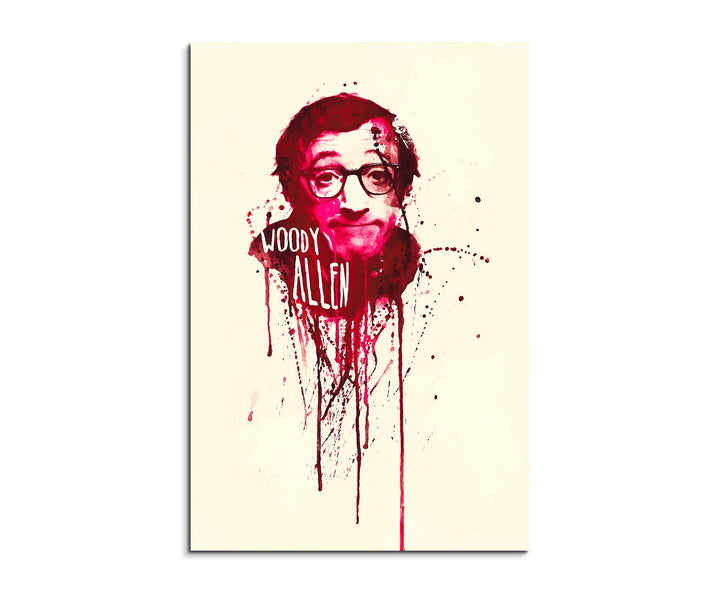 Paul Sinus Art Woody Allen 90x 60cm Keilrahmenbild Kunstbild Aquarell Art Wandbild auf Leinwand fert