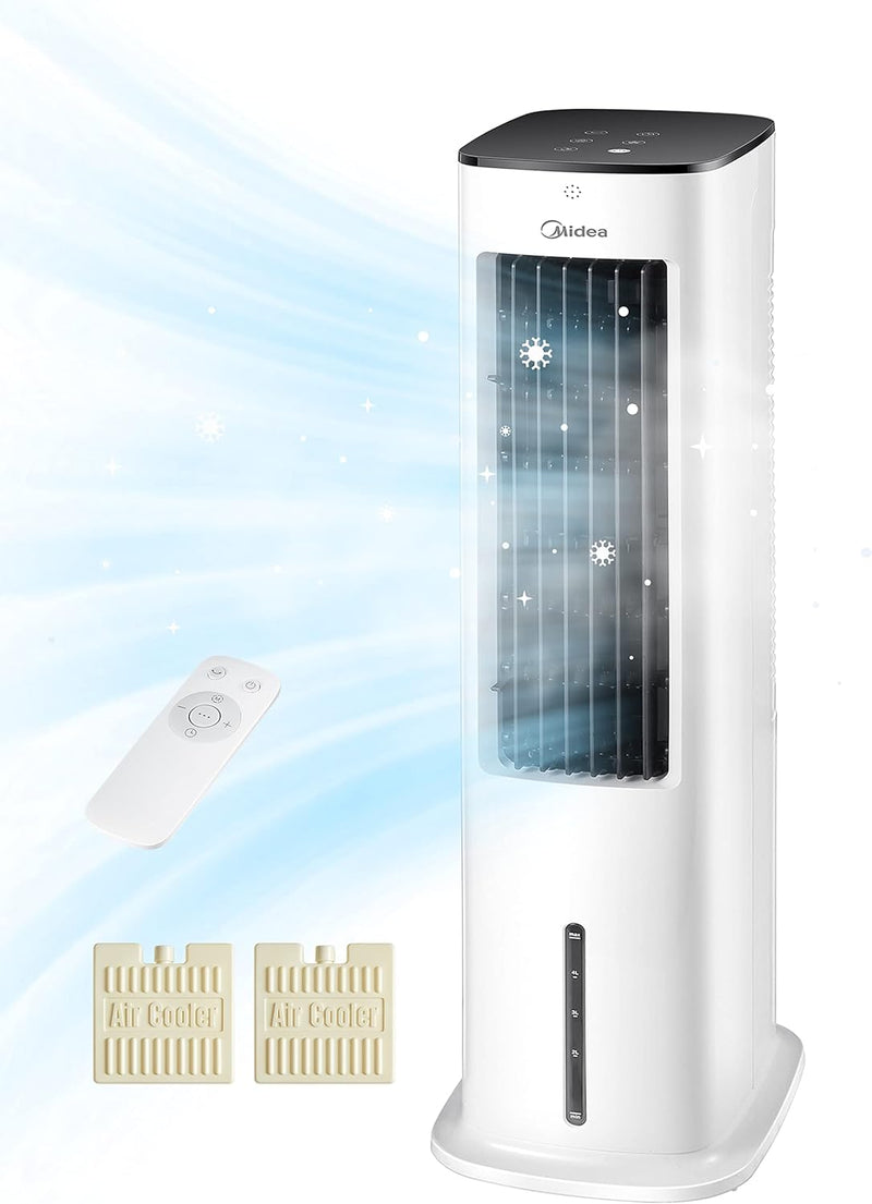 Midea Luftkühler mit Wasserkühlung & FZ10-17JR Turmventilator Leise mit Fernbedienung 92CM, mobiler