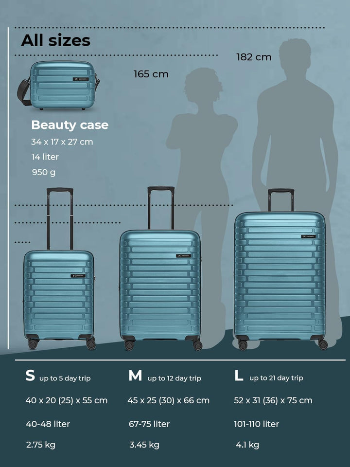 Pactastic Hartschalen Handgepäck Kosmetik-Koffer | Stabiles Beauty-Case mit Aufsteckfunktion | 34 x