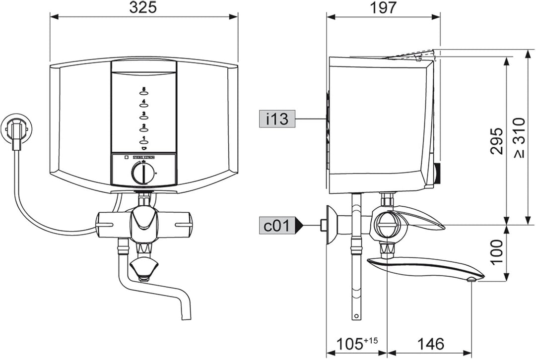 STIEBEL ELTRON Kochendwassergerät EBK 5 K, Kunststoff, 5 Liter, Hebel-Zweigriff-Füll- und Ablaufarma
