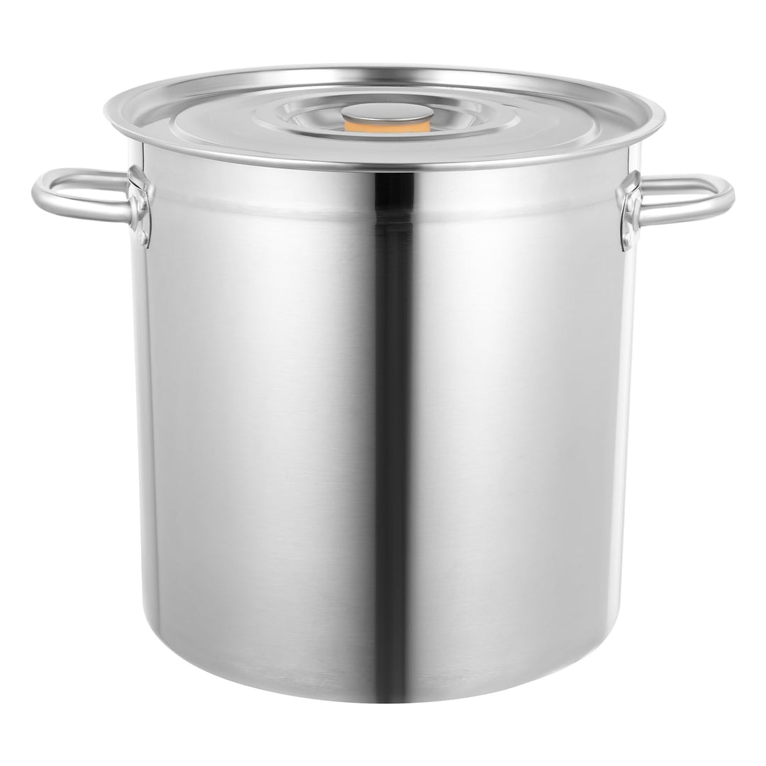 35 Liter Kochtopf, Eintopf Kochtopf, Suppentopf, Grosser Suppentopf aus Edelstahl, mit Deckel, siche