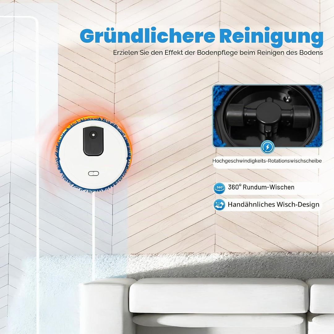 Saugroboter mit Wischfunktion, automatischer Staubsauger Roboter, 2in1 Roboterstaubsauger für Böden