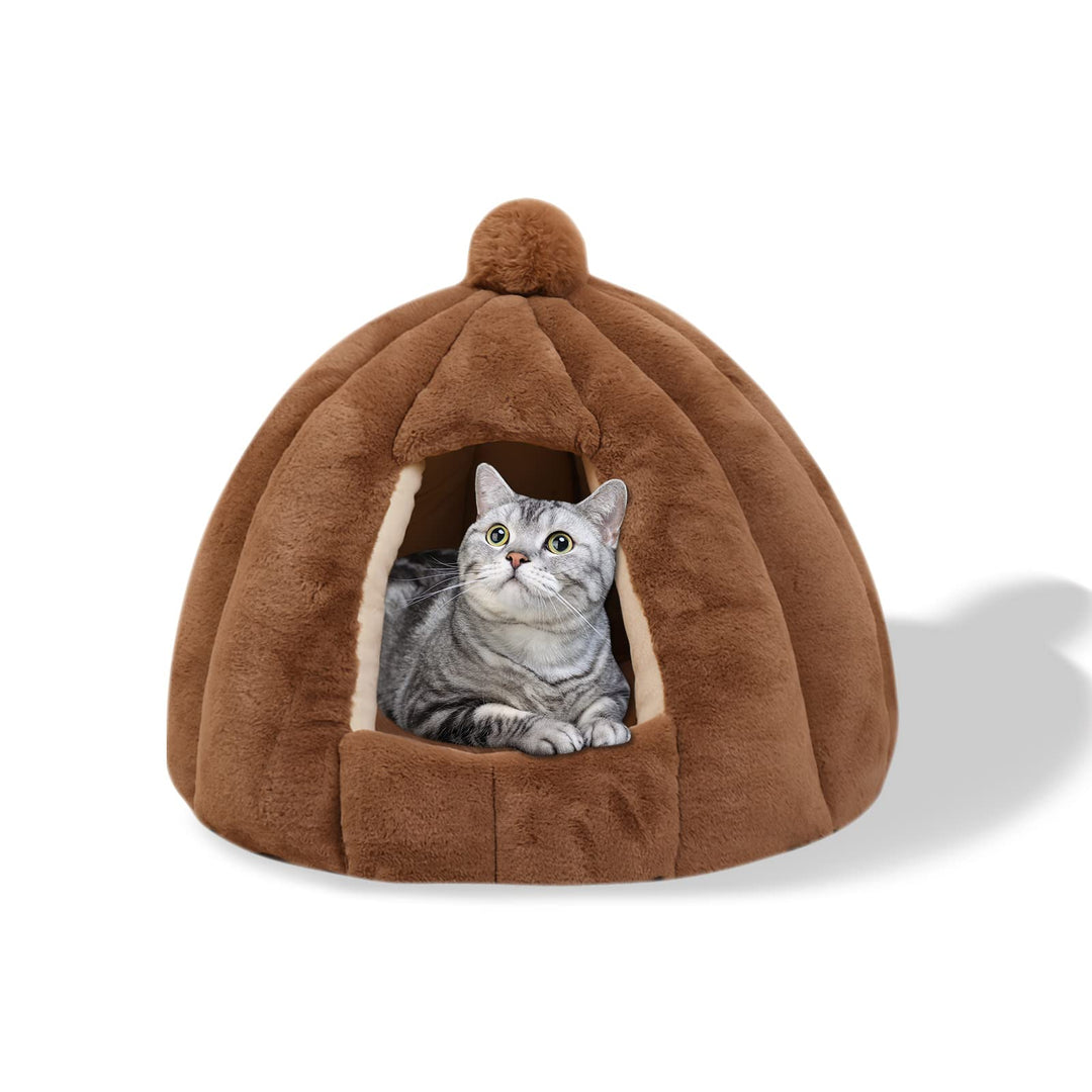 Galatée Katzenhöhlenbett, Waschbares Katzenkissenbett Mit rutschfeste Unterseite, Haustierbett Mit A