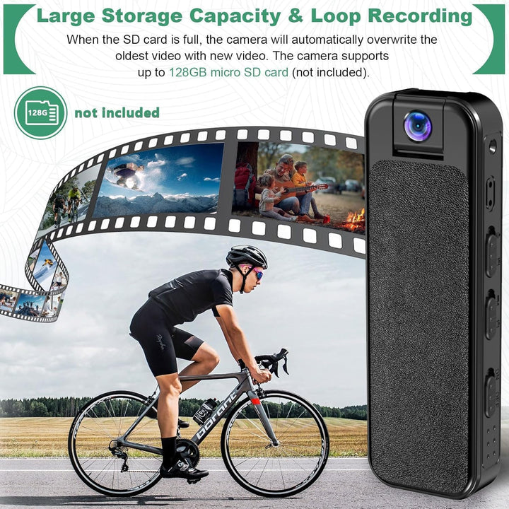 ZeiLaBang Kakadi 1080P Mini-Körperkamera,Tragbare Bodycam,Tragbarer Polizei-Camcorder,Audio Video Au