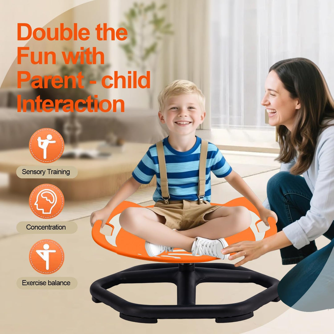 Karussell Kinder Drehstuhl mit Griff und Selbstleuchtender Sitz Sensorischer Drehstuhl für Kinder Se