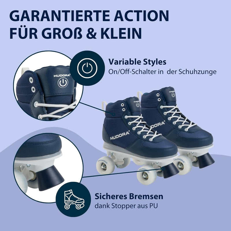 VORBESTELLUNG: Roller Skates Advanced, Navy LED, Gr. 29-38 33/34, 33/34