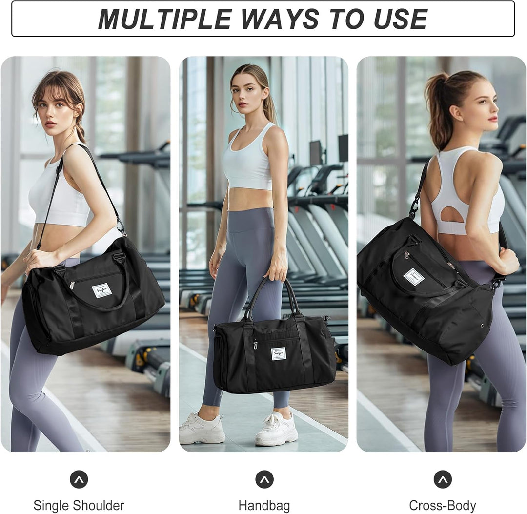 HYC00 Sport Duffel Bag Damen Handgepäck Sporttasche für Damen Herren mit Nassfach & Schuhfach, Reise