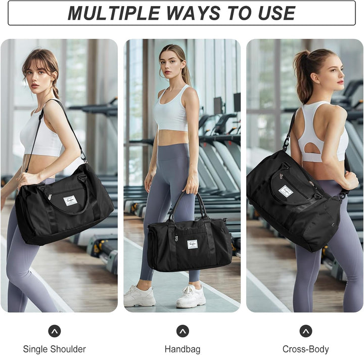 HYC00 Sport Duffel Bag Damen Handgepäck Sporttasche für Damen Herren mit Nassfach & Schuhfach, Reise