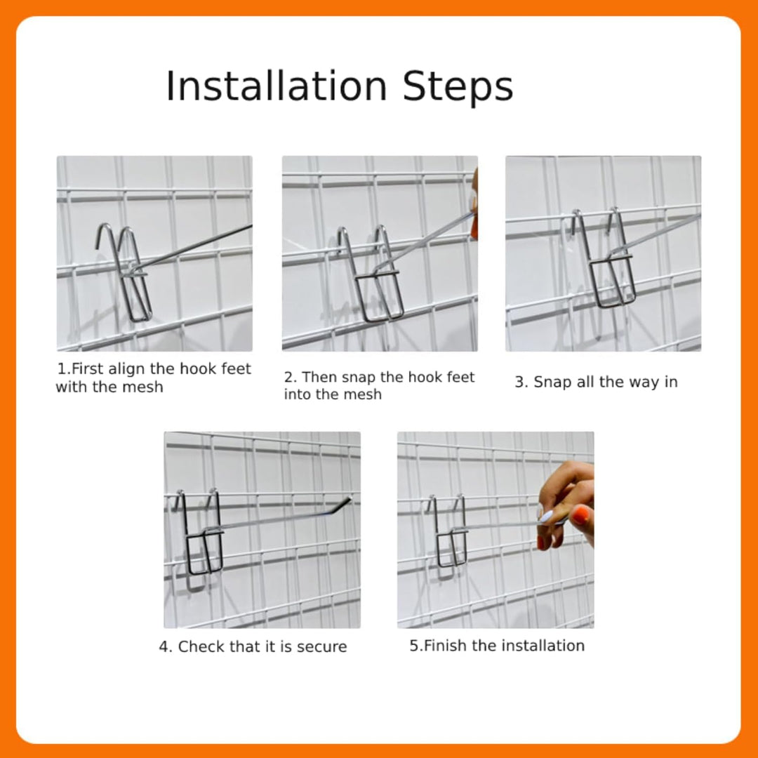 30 Stück Regalhaken, Schwerlast Supermarkt Haken Eisengitter Regal Haken Schmuck Display Regal Haken