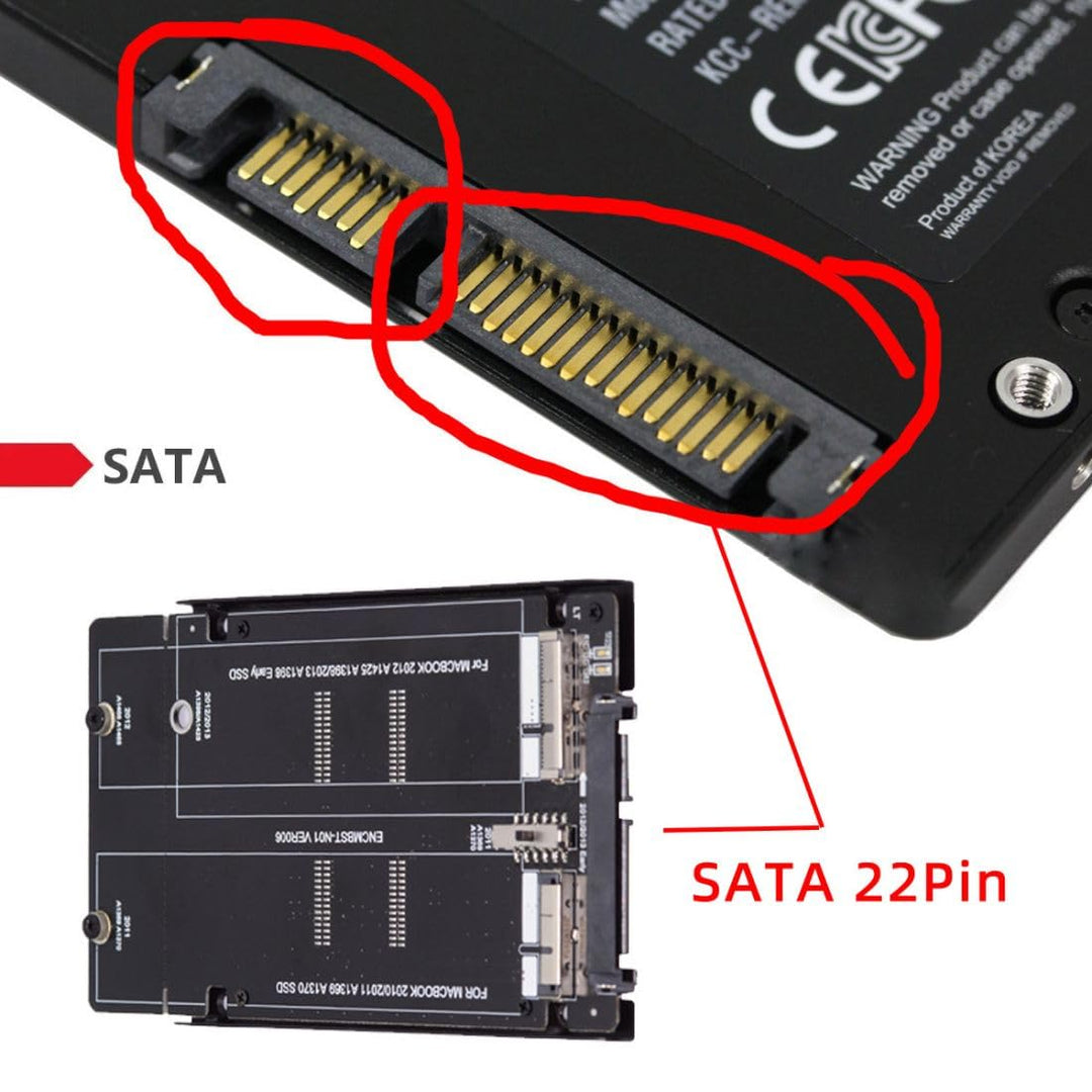 chenyang 12+6Pin & 17+7Pin MAC SSD auf 2,5" SATA 2 in 1 Combo Case Gehäuseadapter für 2010 2011 2012