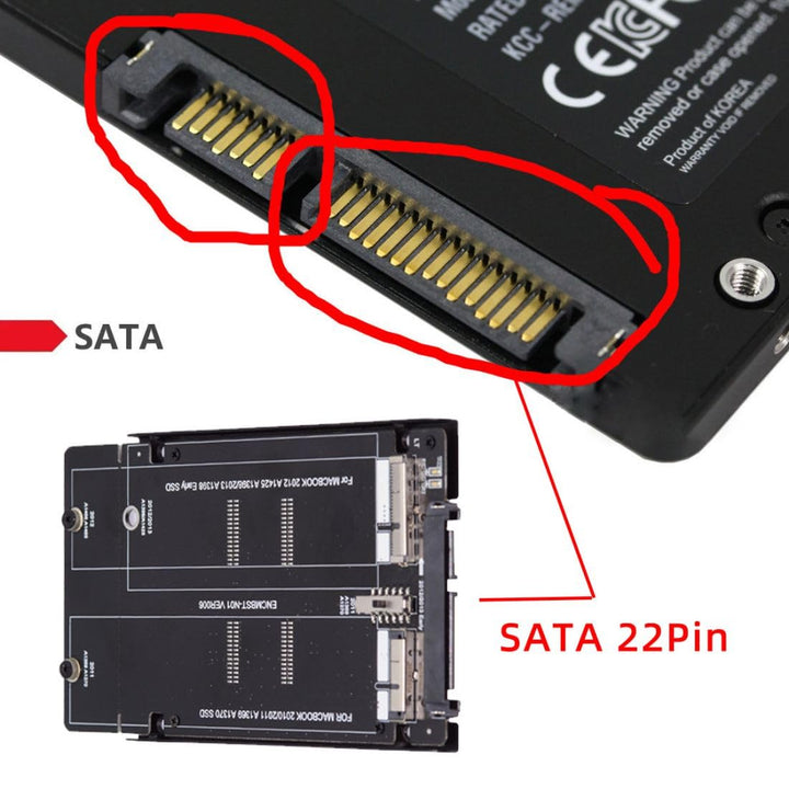 chenyang 12+6Pin & 17+7Pin MAC SSD auf 2,5" SATA 2 in 1 Combo Case Gehäuseadapter für 2010 2011 2012