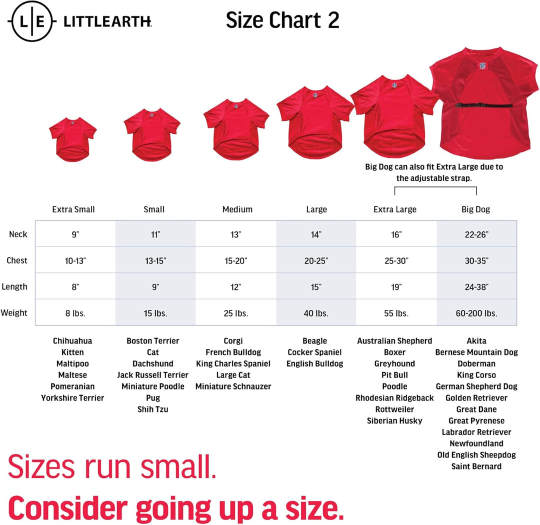 Littlearth NFL Kansas City Chiefs Stretch-Haustier-Trikot, Team-Farbe, Grösse XS Kansas City Chiefs