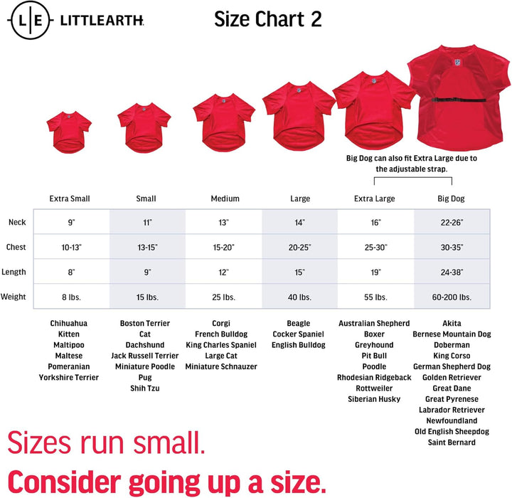 Littlearth NFL Kansas City Chiefs Stretch-Haustier-Trikot, Team-Farbe, Grösse XS Kansas City Chiefs