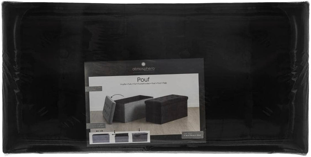 Klappbarer Doppelhocker Lysandre schwarz mit Samteffekt - Schwarz - Atmosphera créateur d'intérieur,