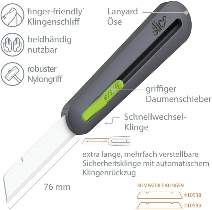 SLICE 10560 | sicheres Cuttermesser | Keramikklinge | Finger-freundlich | Profi Sicherheitsmesser |