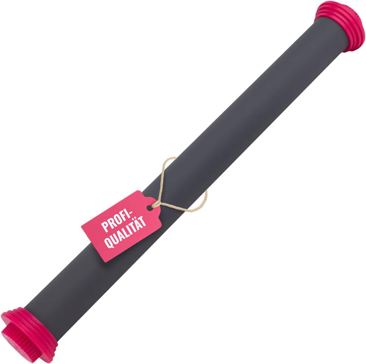 Sallys Profi Ausrollstab- 50 cm, Antihaftbeschichtetes Nudelholz aus Silikon, Teigroller mit abnehmb