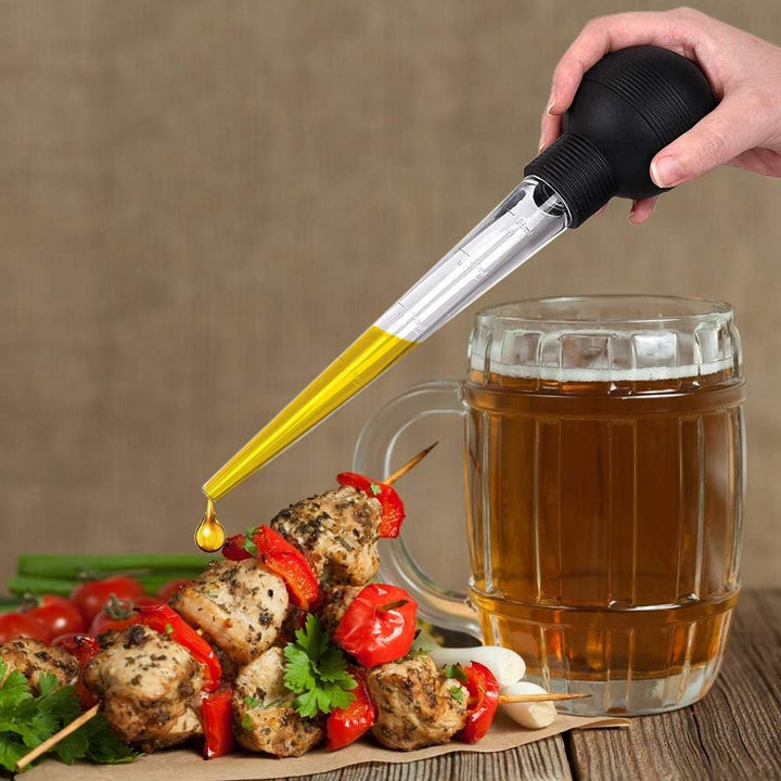 Truthahnbräter Zum Kochen, Bratenspritze, Glas, Truthahnbräter und Truthahnöltropfer mit Bürste, Häh